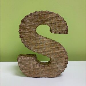 Woven Textured Letter S Decor